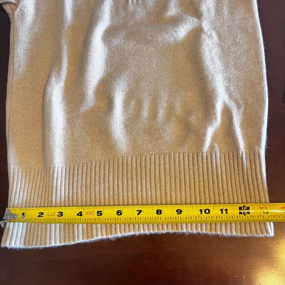 Mary‎ Ann Restivo Womens  Turtleneck Sweater 100% Cashmere S Beige Ribbed - Picture 8 of 9